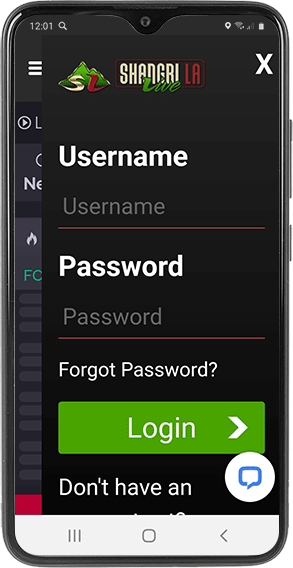 Shangri La login page